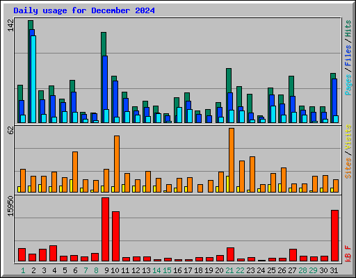 Daily usage for December 2024