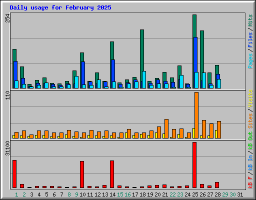 Daily usage for February 2025