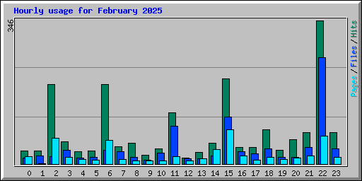 Hourly usage for February 2025
