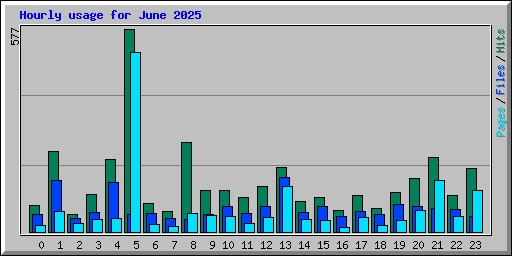 Hourly usage for June 2025