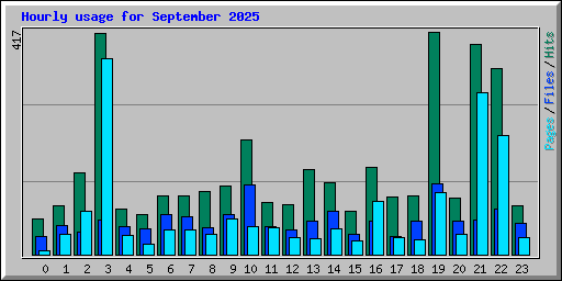 Hourly usage for September 2025