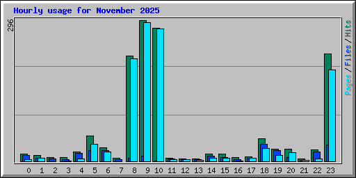 Hourly usage for November 2025