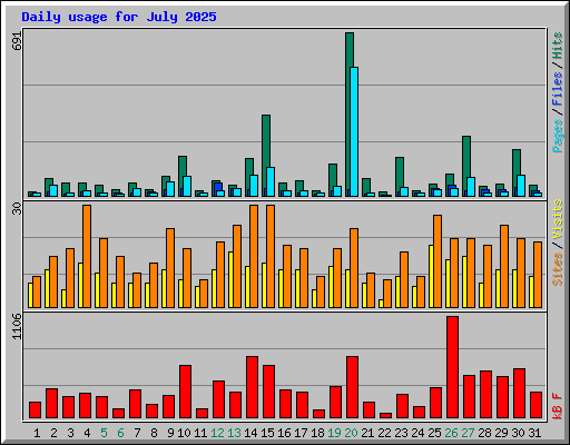 Daily usage for July 2025