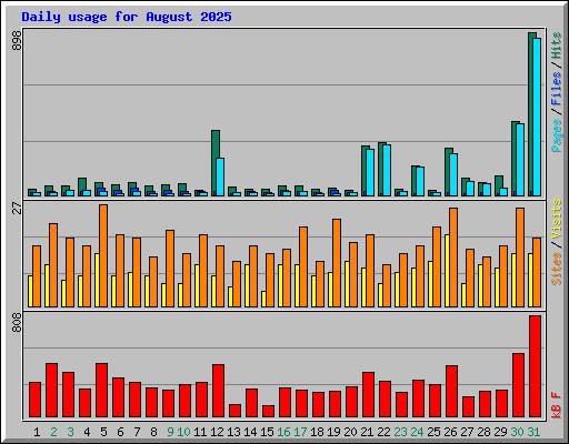 Daily usage for August 2025