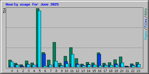 Hourly usage for June 2025