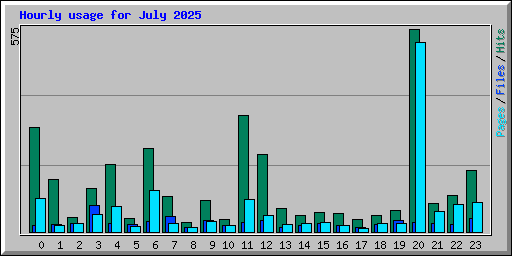 Hourly usage for July 2025