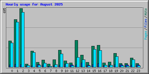 Hourly usage for August 2025