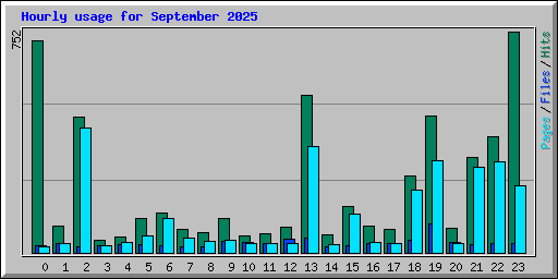 Hourly usage for September 2025