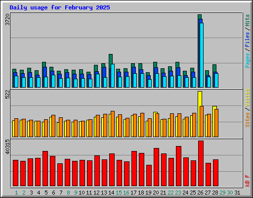 Daily usage for February 2025