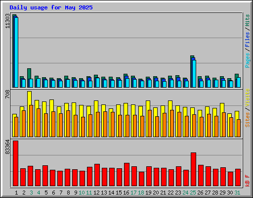 Daily usage for May 2025