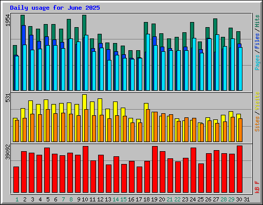 Daily usage for June 2025