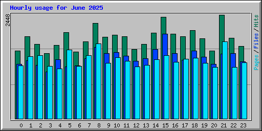 Hourly usage for June 2025