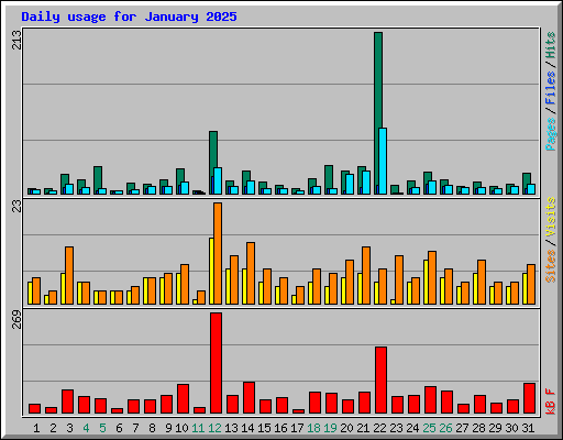 Daily usage for January 2025