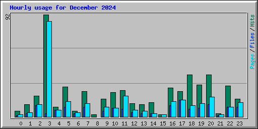 Hourly usage for December 2024