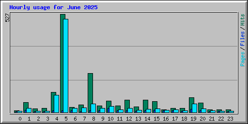 Hourly usage for June 2025