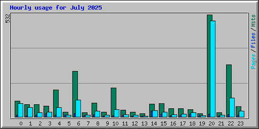 Hourly usage for July 2025