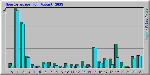 Hourly usage for August 2025