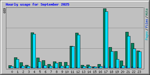 Hourly usage for September 2025