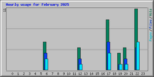 Hourly usage for February 2025
