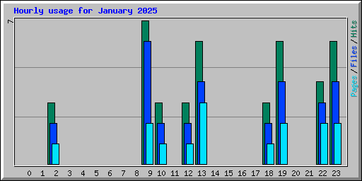 Hourly usage for January 2025