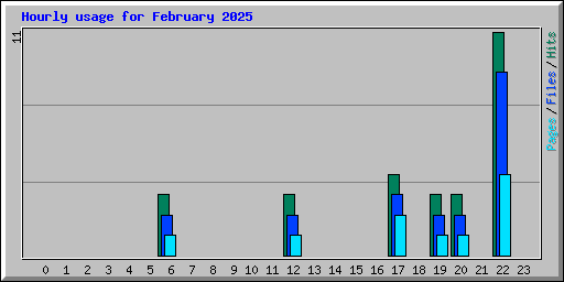 Hourly usage for February 2025