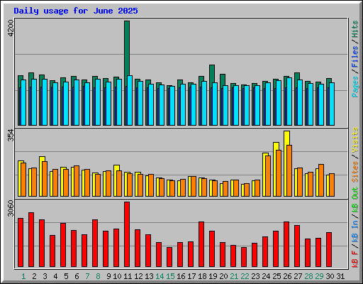 Daily usage for June 2025