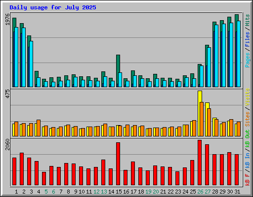 Daily usage for July 2025
