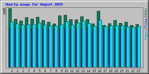 Hourly usage for August 2025