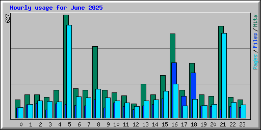 Hourly usage for June 2025