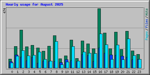 Hourly usage for August 2025