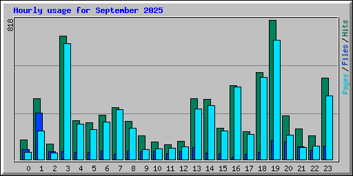 Hourly usage for September 2025