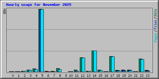 Hourly usage for November 2025