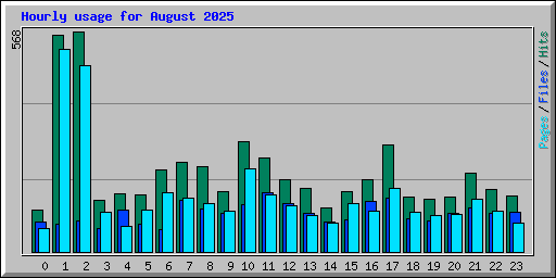 Hourly usage for August 2025