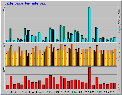 Daily usage for July 2025