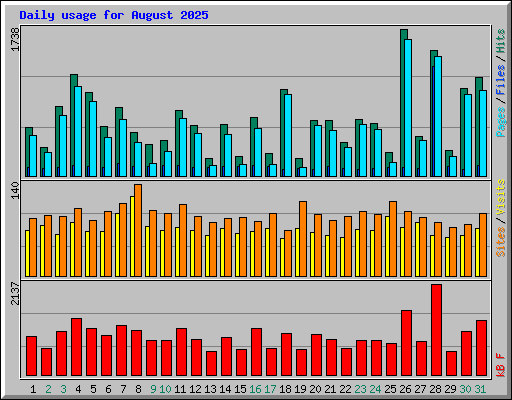 Daily usage for August 2025