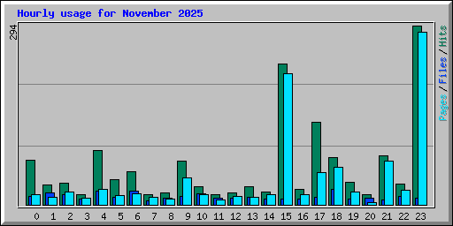 Hourly usage for November 2025