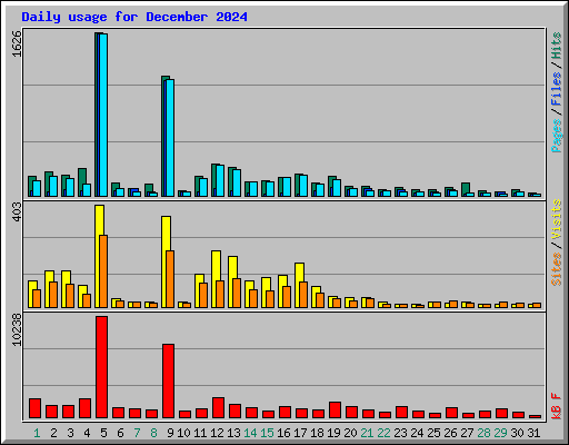 Daily usage for December 2024