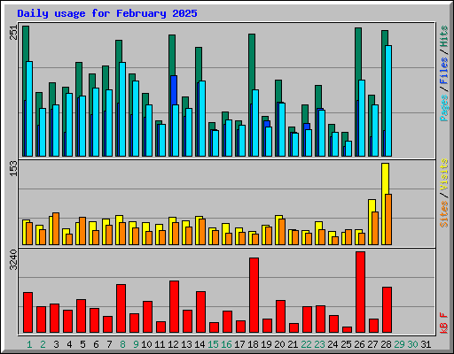 Daily usage for February 2025