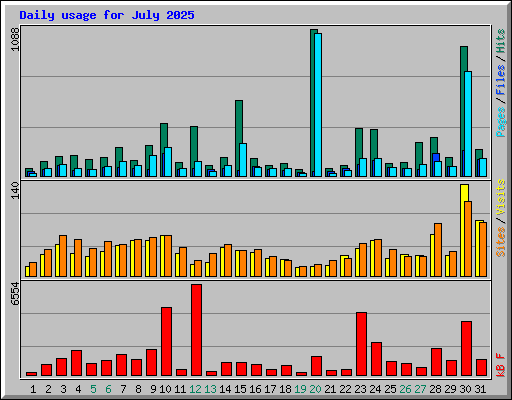 Daily usage for July 2025