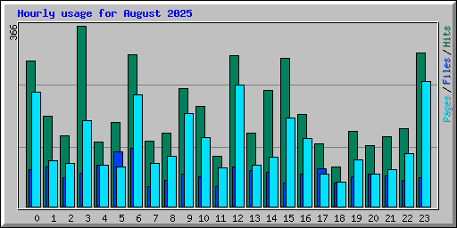 Hourly usage for August 2025