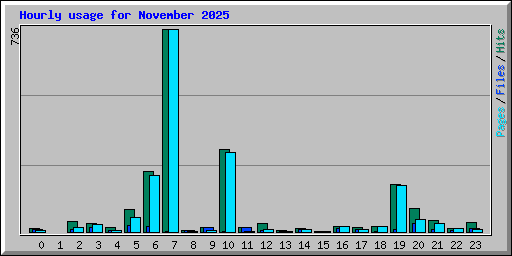 Hourly usage for November 2025