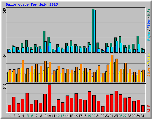 Daily usage for July 2025