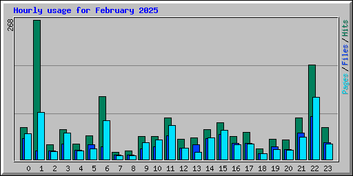 Hourly usage for February 2025