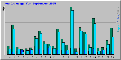 Hourly usage for September 2025