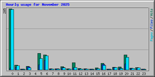 Hourly usage for November 2025